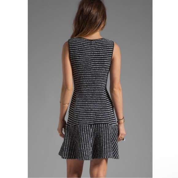 Theory Nikay Purposeful Striped Sleeveless Dress Tweed Fit & Flare Flounce - Picture 4 of 9